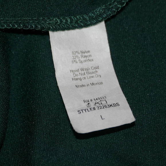 W5 Boat Neck Green 3/4 Sleeve Blouse Size L - Picture 7 of 7